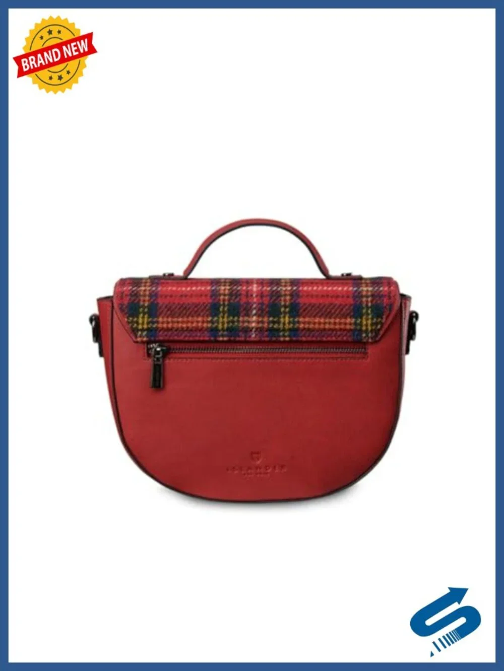 Vegan Leather Satchel with Harris Tweed Panel